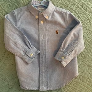 Kids polo bottom down long sleeve shirt